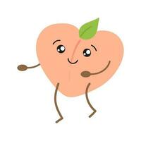 dibujos animados Fruta personaje pegatina. gracioso emoticon en plano estilo. comida emojis gracioso Fruta caracteres aislado en blanco fondo, linda y gracioso Fruta conjunto vector ilustración