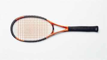 a tennis racket with a red and black handle photo