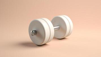 dumbbells on a gray background photo