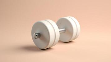 dumbbells on a gray background AI Generative photo