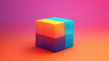 abstract triangle abstract colorful cube background AI Generative photo