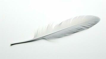 white feather isolated on white background AI Generative photo