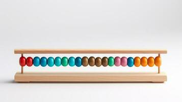 a wooden abacus with colorful beads on it AI Generative photo