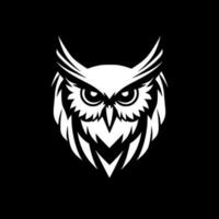 Owl, Black and White Vector illustration