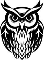 Owl - Black and White Isolated Icon - Vector illustration