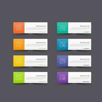 Modern infographics business design with 8 option concepts, parts, steps or processes can be used for workflow layout, diagram, number options, web design. infographic element. vector