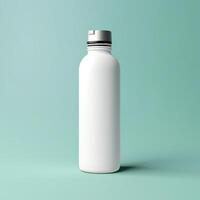 white reusable water bottle high detail high AI Generative photo