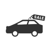 Vector illustration of car for sale icon in dark color and white background