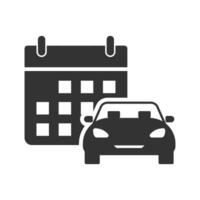 Vector illustration of car schedule  icon in dark color and white background