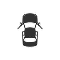 Vector illustration of two car doors open icon in dark color and white background