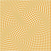 abstract orange square dot wavy check pattern art vector