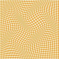 abstract orange square dot wavy check pattern art vector