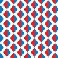 abstract geometric red blue repeat arabic pattern vector