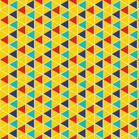 abstract geometric cyan red blue pattern with yellow background vector