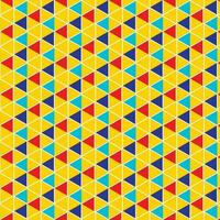 abstract geometric cyan red blue pattern with yellow background vector