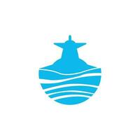 submarino icono logo vector ilustración diseño.