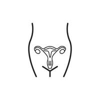 Female uterus icon logo vector illustration template design.