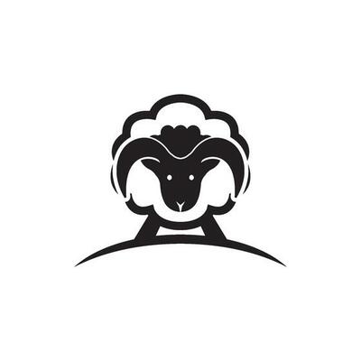 Cute sheep logo vector icon illustration design
