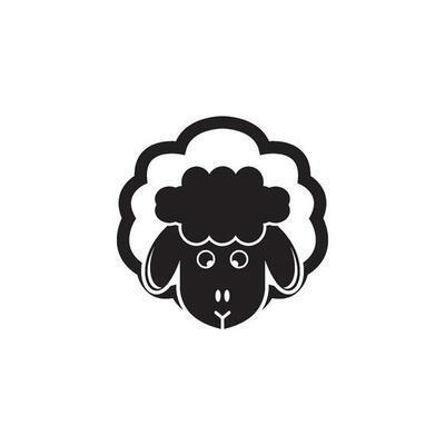 Cute sheep logo vector icon illustration design