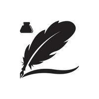 Feather pen Logo Template Vector Icon Design