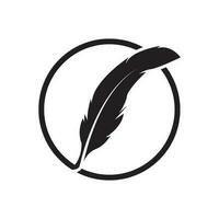 Feather pen Logo Template Vector Icon Design