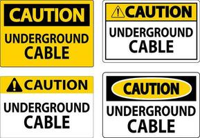 precaución firmar, subterráneo cable vector