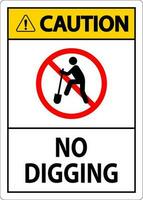 Caution Sign, No Digging Sign vector