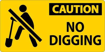 Caution Sign, No Digging Sign vector