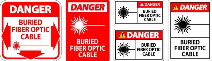 Danger Sign, Buried Fiber Optic Cable vector