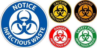 Warning Label Infectious Waste Sign vector