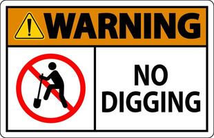 Warning Sign, No Digging Sign vector