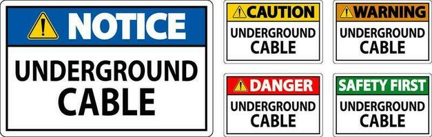 Warning Sign, Underground Cable vector