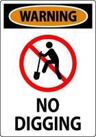 Warning Sign, No Digging Sign vector