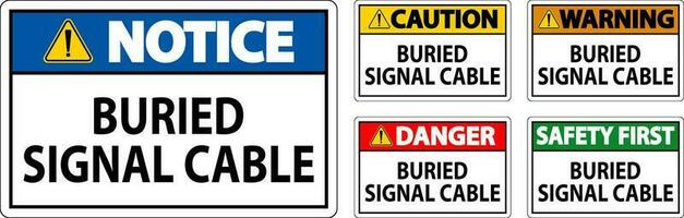 Danger Sign, Buried Signal Cable Sign vector