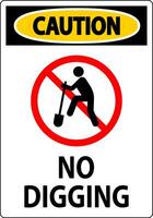 Caution Sign, No Digging Sign vector