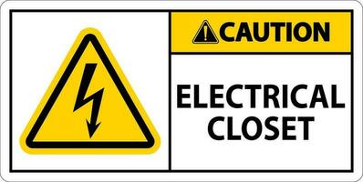 Caution Sign, Electrical Closet Sign vector