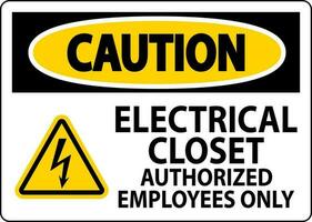 precaución firmar eléctrico armario - autorizado empleados solamente vector