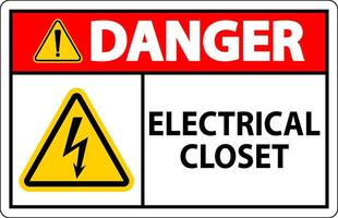 Danger Sign, Electrical Closet Sign vector