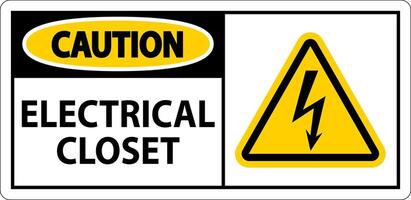 Caution Sign, Electrical Closet Sign vector