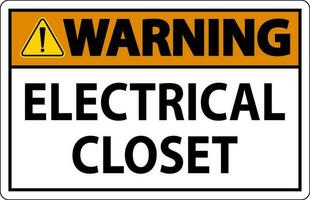 Warning Sign, Electrical Closet Sign vector