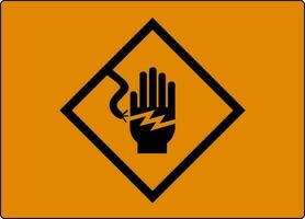 High Voltage Warning Sign Electrical Symbol Hand Shock vector