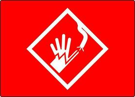 High Voltage Warning Sign Electrical Symbol Hand Shock vector