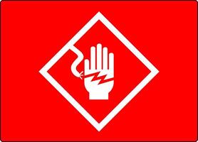 High Voltage Warning Sign Electrical Symbol Hand Shock vector