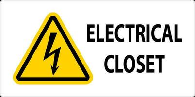 Safety Sign Electrical Closet vector