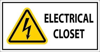 Safety Sign Electrical Closet vector