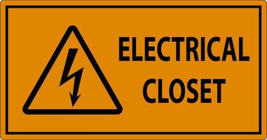 Safety Sign Electrical Closet vector