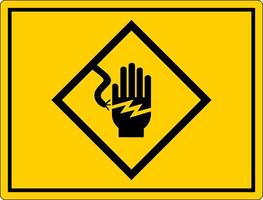 High Voltage Warning Sign Electrical Symbol Hand Shock vector