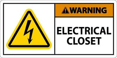 Warning Sign, Electrical Closet Sign vector