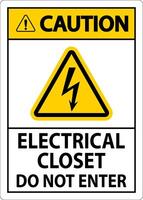 Caution Sign Electrical Closet - Do Not Enter vector