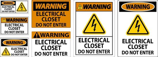 Warning Sign Electrical Closet - Do Not Enter vector